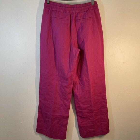 ATHLETA Retreat Linen Wide Leg Pant Size S Beachy Lagenlook Boho Travel Resort - Picture 2 of 11